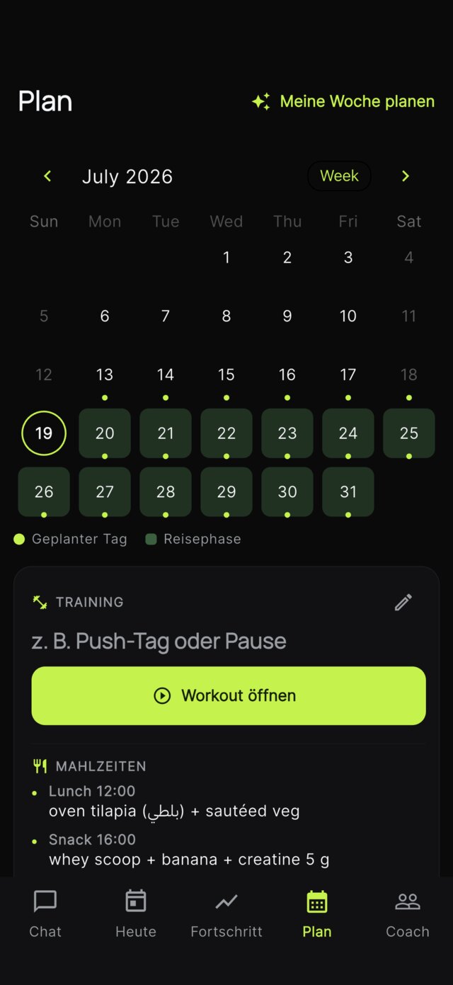 Deine Woche, geplant und anpassend.